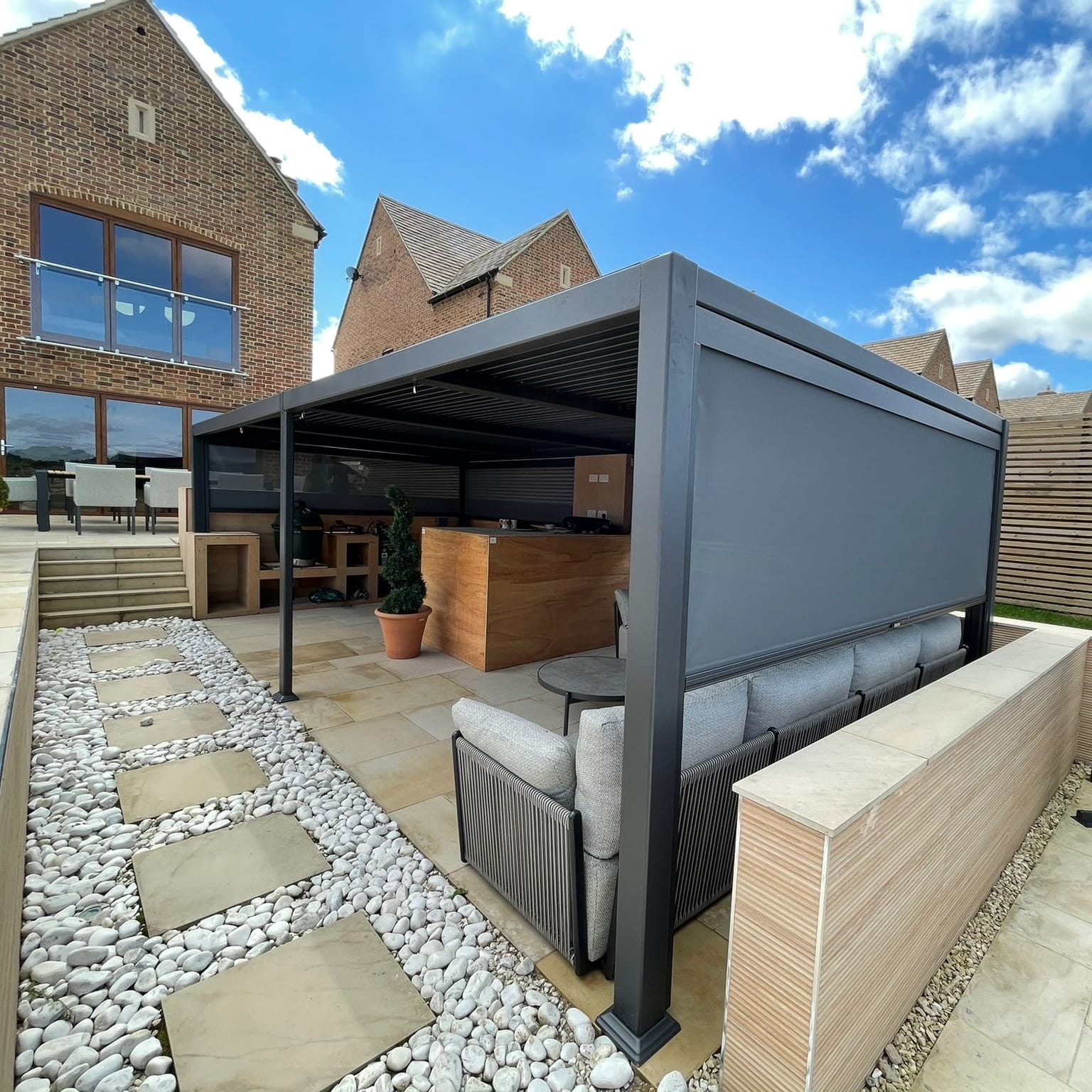 Meranza louvered aluminium pergola for sale. 3.5 x 7.2m