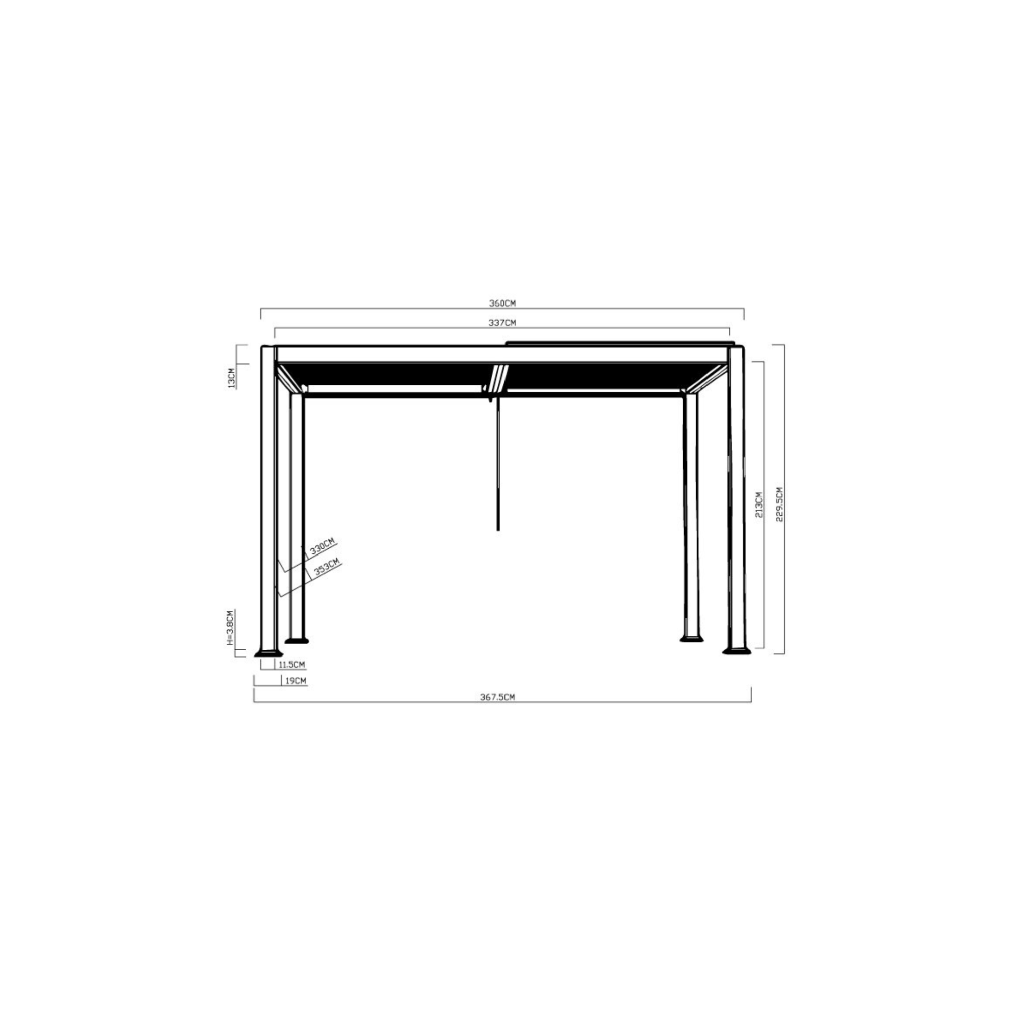 Meranza louvered aluminium pergola for sale. 3.5x3.6m