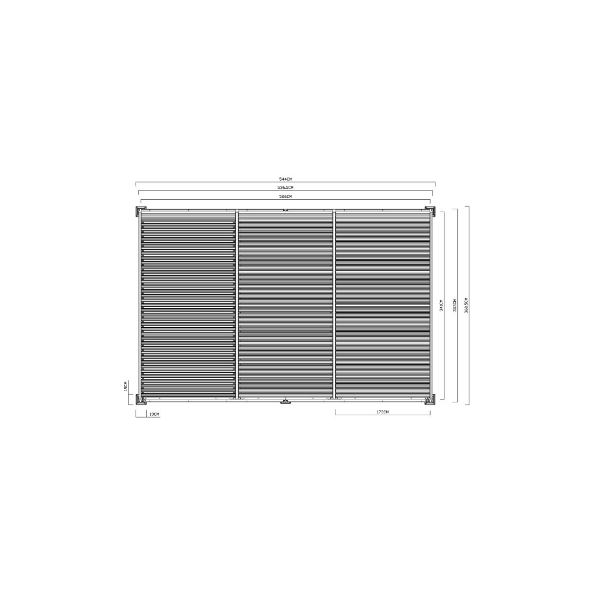 Meranza louvered aluminium pergola for sale. 3.5 x 5.4m