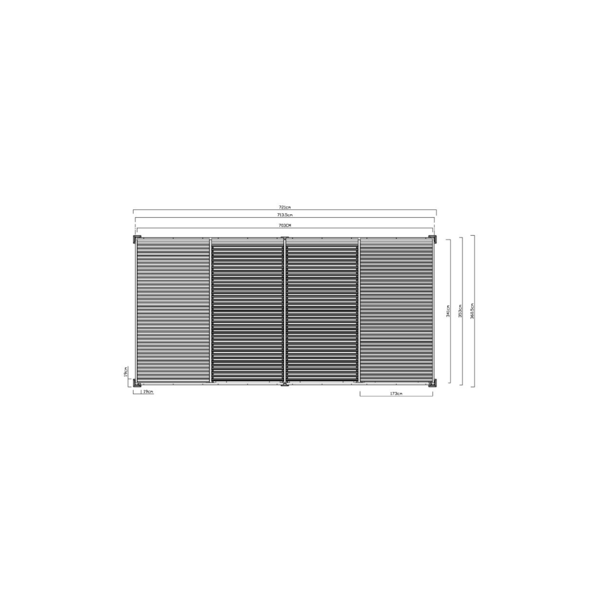 Meranza louvered aluminium pergola for sale. 3.5 x 7.2m